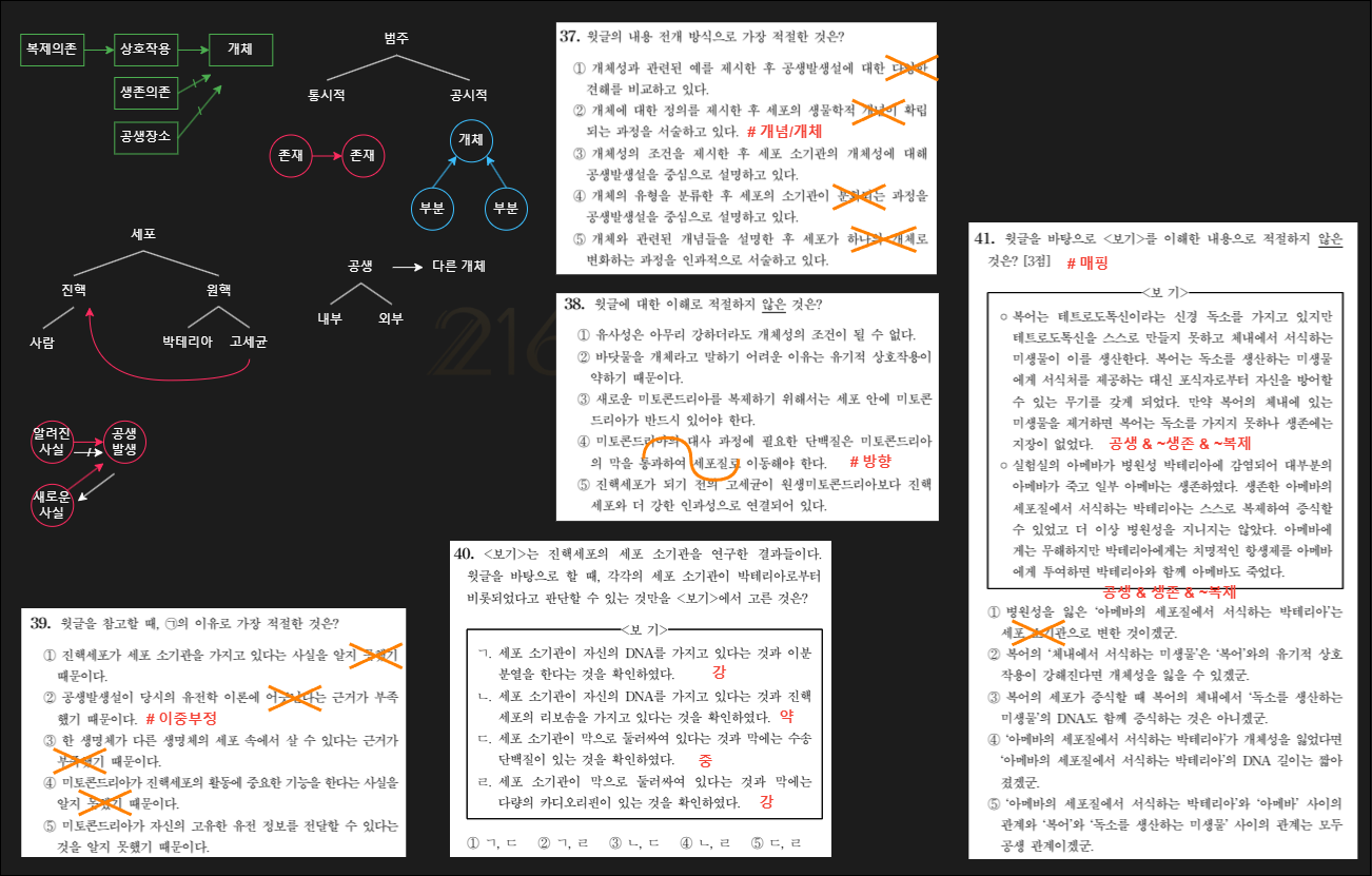 2020 수능국어 6평 37-42